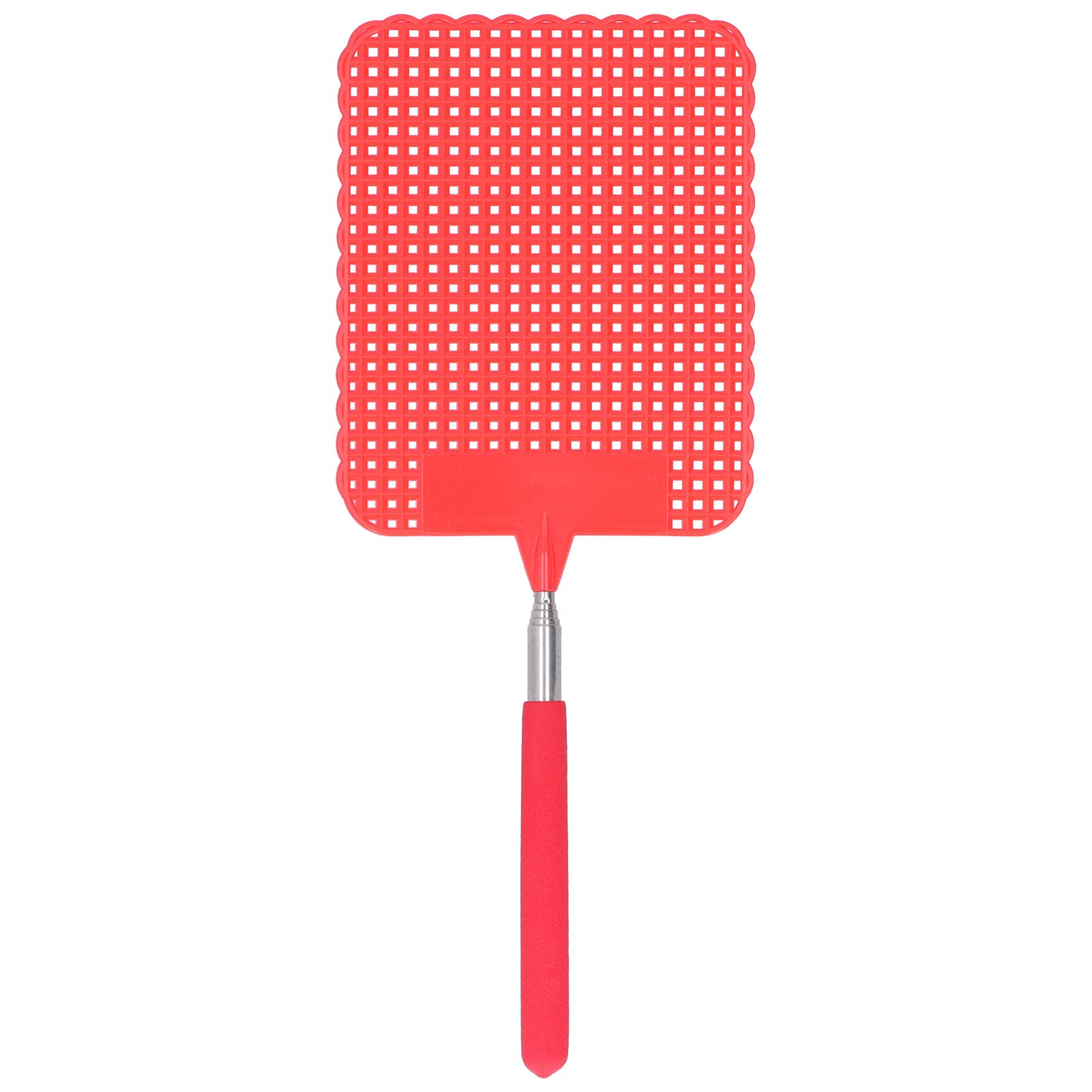 Telescopic Fly Swatter, Retractable Extendable Plastic Flyswatter Light Plastic with Stainless Steel Rod for Home for Office for Camping for Fishing(red)