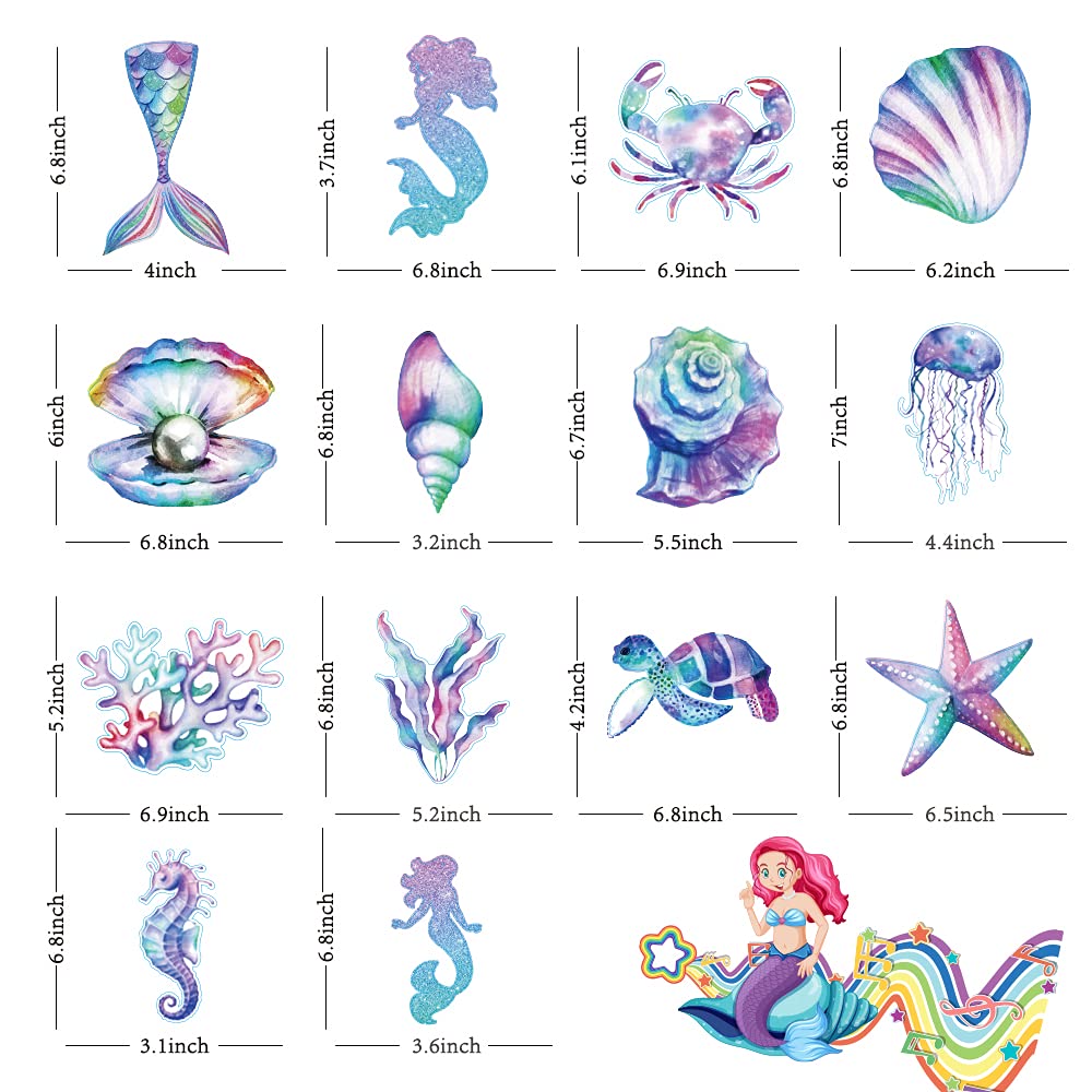 30 Pcs Mermaid Hanging Swirl - Mermaid Party Decorations, Mermaid Party Supplies for Girls, Ocean Mermaid Ceiling Streamers for Mermaid Party Favors, Baby Shower and Theme Birthday Party Decoration