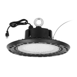 Q QINGCHEN Warm White 3000K 2800K LED High Bay Light 100W,ETL Certified Full Spectrum UFO High Bay LED Shop Light for Factory Work Shop Plant Growth