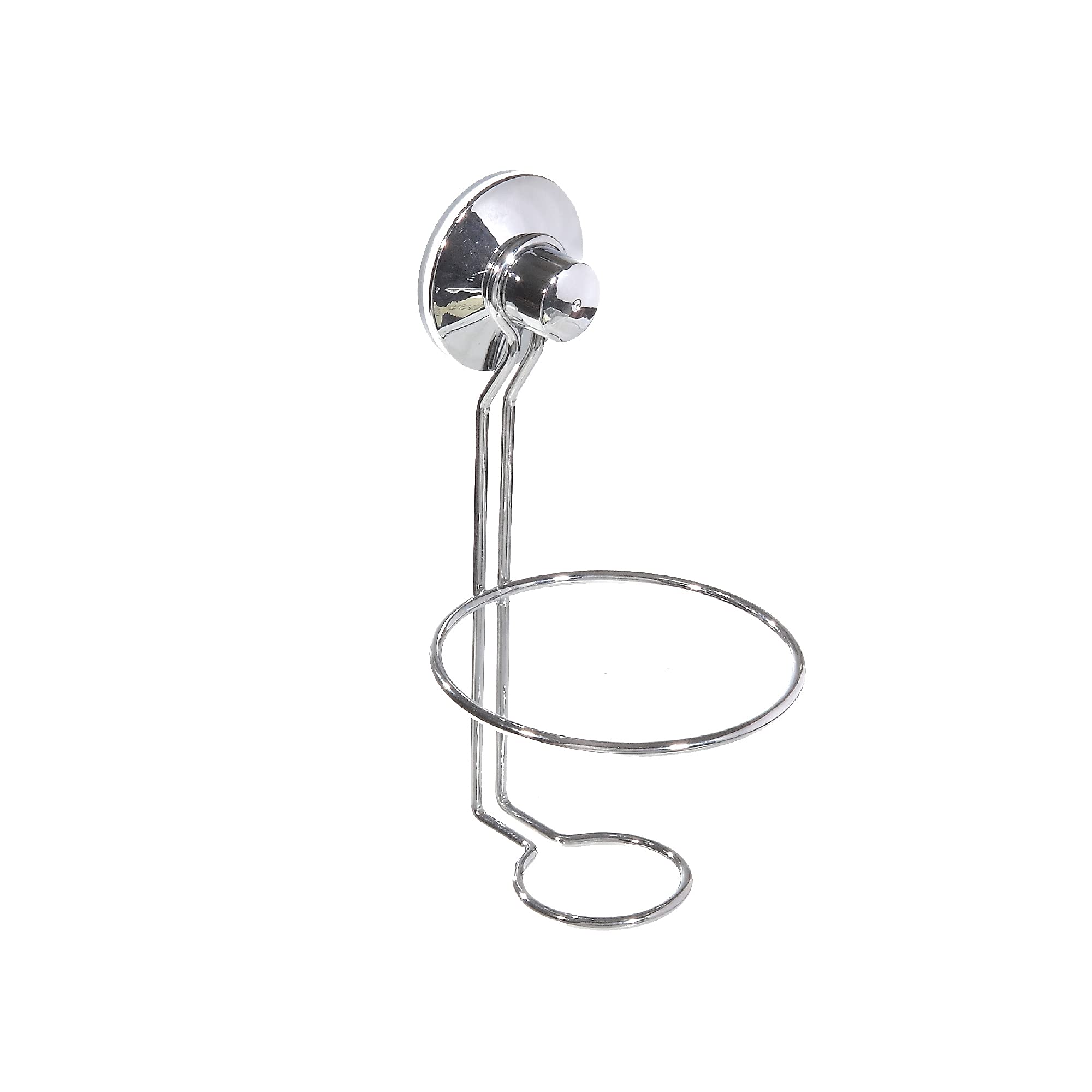 IH CASADECOR Chrome Suction Cup Hair Dryer Holder-Set of 2 Shower Caddies, Silver