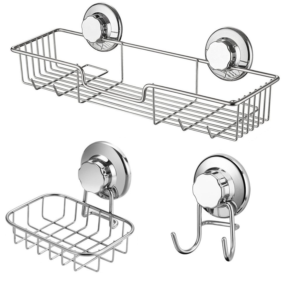 SANNO Suction Cups replacement for shower caddy sope dish double hooks- Set of 4 Suction Cups