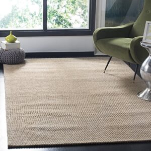 SAFAVIEH Natura Collection Accent Rug - 4' x 6', Beige, Handmade Wool, Ideal for High Traffic Areas in Entryway, Living Room, Bedroom (NAT801B)