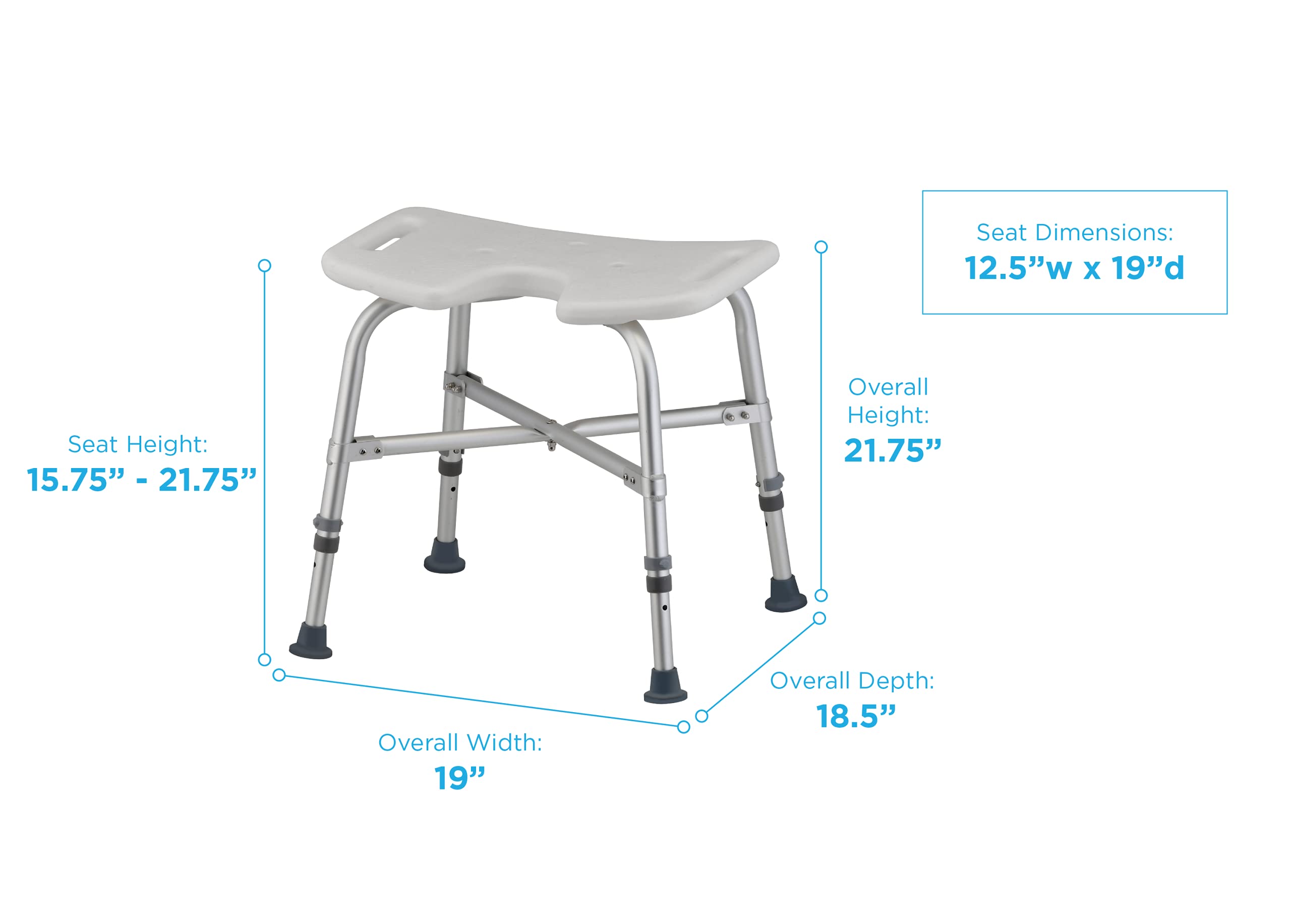 NOVA Medical Heavy Duty Bath Seat with U-Shaped Cutout Front