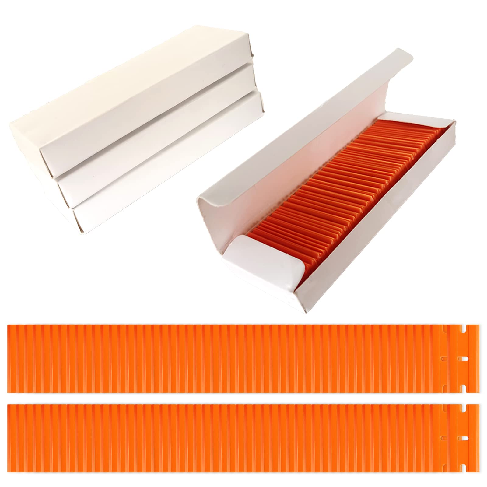 Plastic Razor Blades, 240 PCS Double Edged Plastic Blades, Plastic Scraper Blades for Scraping Labels Stickers Decals Adhesives and Cleaning Glass (Orange)