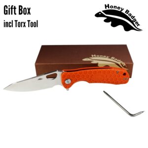 Western Active Honey Badger Knife - Flipper Leaf Pocket Knife, EDC Knife, Knife with 3.63" Blade, Fiberglass-Reinforced Nylon Handle, & Reversible Pocket Clip, 3.8oz - Leaf Blade Large