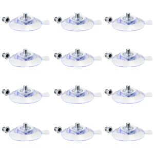 quzzil 12 pieces suction cup 40 mm/1.57'' pvc clear blue sucker pads with screw nut extra strong adhesive suction holder plastic glass suction pads for window bathroom wall car shade