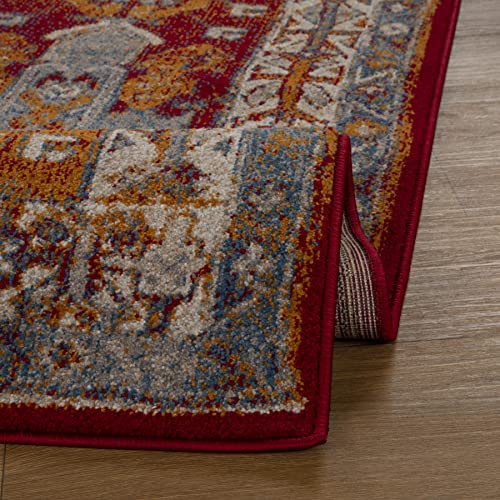 LUXE WEAVERS Moroccan Floral Red 5x7 Area Rug for Living Room