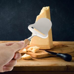 Cheese Slicer Stainless Steel Plane Cheese Knives Cheese Cutter Shaver Server with Wood Handle for Kitchen Cooking