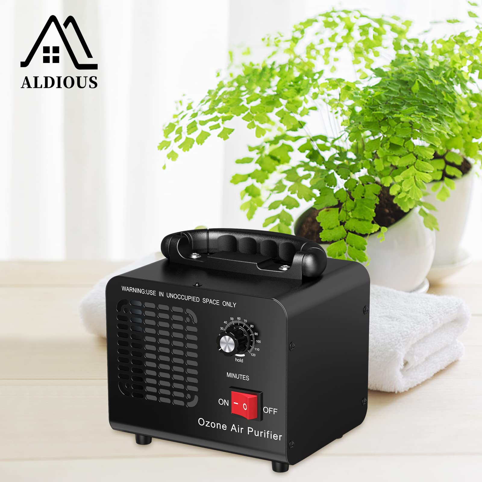 ALDIOUS Ozone Generator, 6000mg/h High Capacity Industrial Ozone Generator, Commercial Ozone Generator, Ozone Machine for Rooms, Smoke, Cars