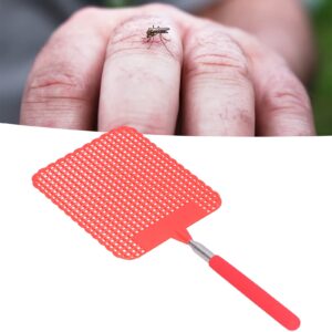 Telescopic Fly Swatter, Retractable Extendable Plastic Flyswatter Light Plastic with Stainless Steel Rod for Home for Office for Camping for Fishing(red)