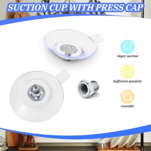 Quzzil 12 Pieces Suction Cup 40 mm/1.57'' PVC Clear Blue Sucker Pads with Screw Nut Extra Strong Adhesive Suction Holder Plastic Glass Suction Pads for Window Bathroom Wall Car Shade