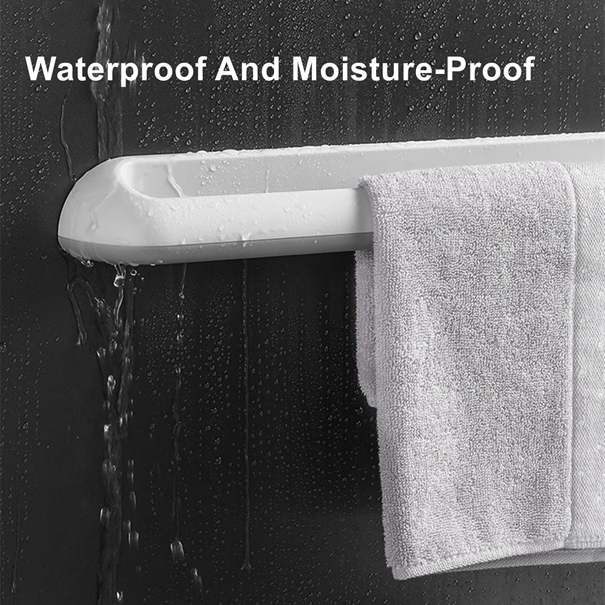 Xicennego 18 Inches Non-Perforated Towel Holder, Bathroom Towel Bar Kitchen Dishcloth Hanger, Paste Wall-Mounted Hand Towel Rack