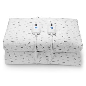 heated mattress pad queen size 60"x80", electric underblanket mattress cover bed warmer fit up to 15" deep pocket, dual control with 4 heat settings, auto off & fast heating & machine washable