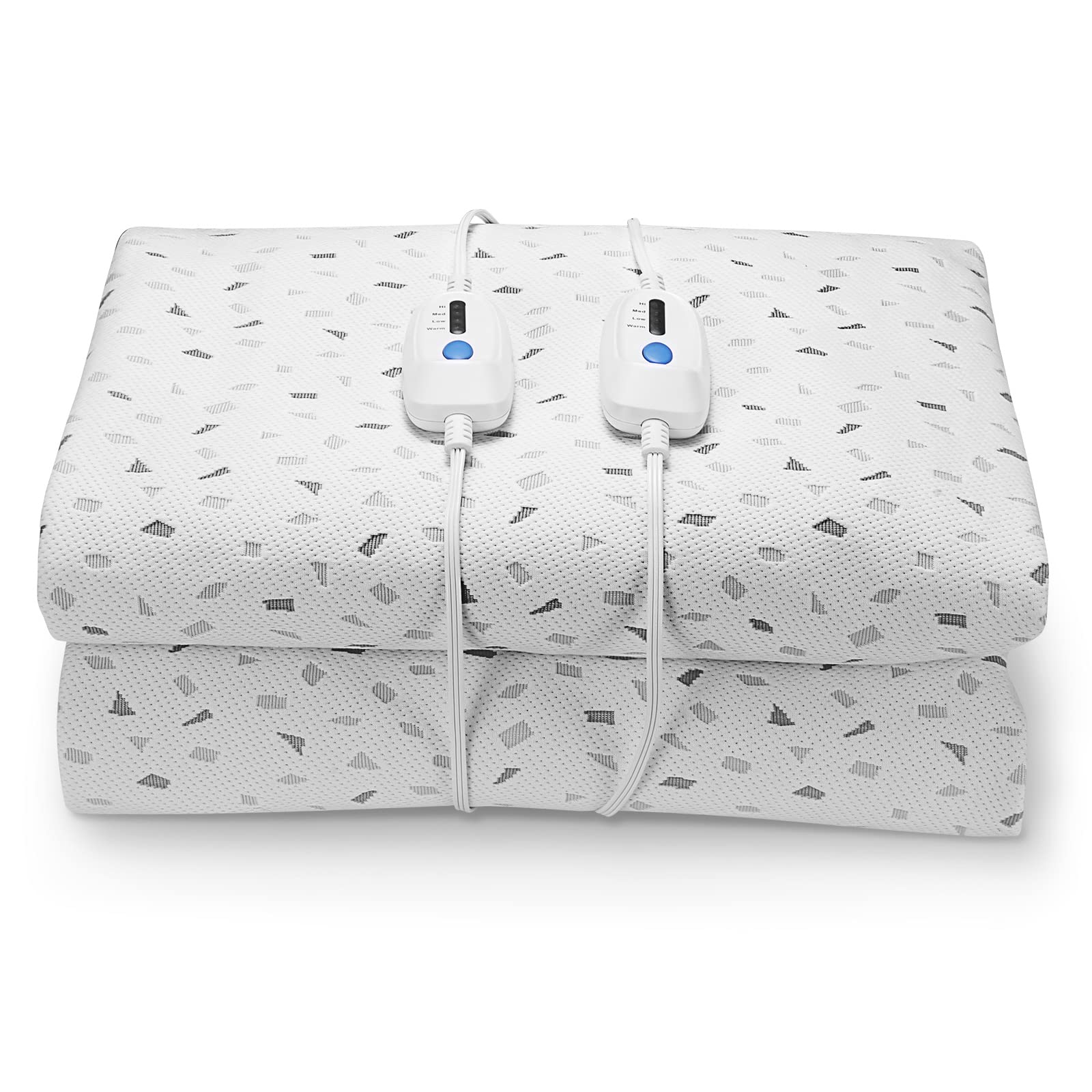 Heated Mattress Pad Queen Size 60"x80", Electric Underblanket Mattress Cover Bed Warmer Fit up to 15" Deep Pocket, Dual Control with 4 Heat Settings, Auto Off & Fast Heating & Machine Washable