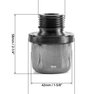 QWORK Airless Paint Sprayer Inlet Strainer, 2 Pcs 3/4 Inch Replacement Inlet Strainer Screen for Airless Paint Spray Gun