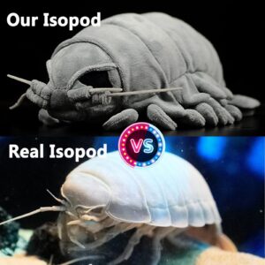 ZHONGXIN MADE Isopod Plush - Lifelike 12” Isopod Stuffed Animal, Realistic Bathynomus Giganteus Arthropod Insect Plushie, Soft Crustaceans Animals Toys Model Dolls Gifts for Kids