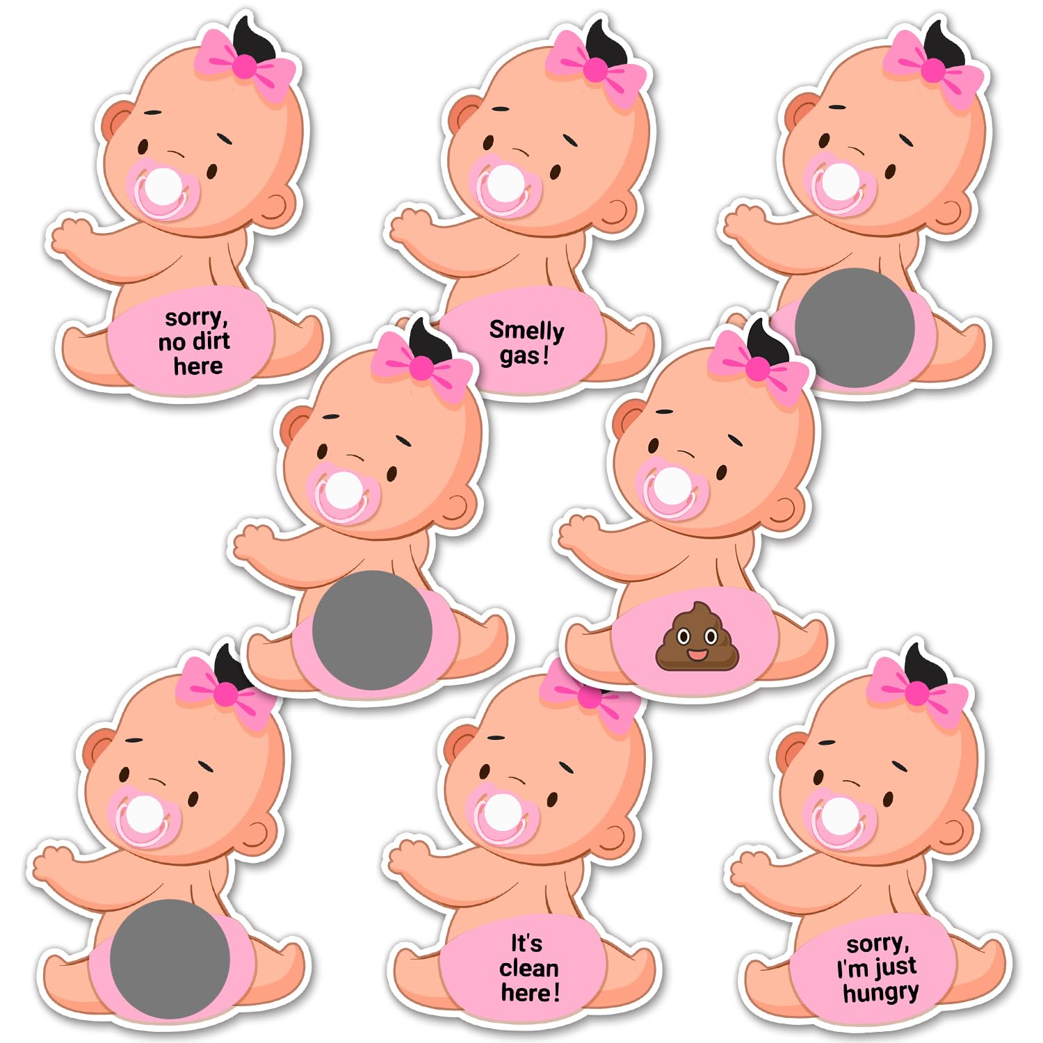 Baby Shower Games, Scratch Off Game, Silly Activity for Ice Breakers, Door Prizes, Baby Shower Activity and Idea, Fun and Easy to Play, 38 Cards