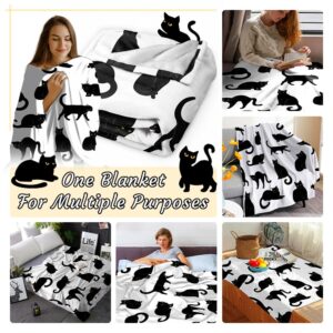 Black Cats Blanket Throw Super Soft and Cozy Blankets for Home Decoration, Couch, Bed, Sofa 60"x50" Medium for Teen for All Seasons