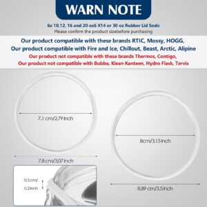 30 Ounce and 20 Ounce Replacement Rubber Lid Seals Compatible Seals Lid Gaskets for 10, 12, 14, 16, 20 or 30 Ounce Compatible with Stainless Steel Tumblers (White,6 Pieces)