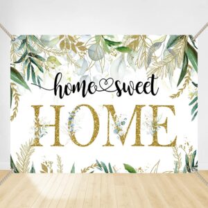 crefelimas greenery home sweet home backdrop housewarming decorations background new house party photography wedding bridal shower copper grommets banner