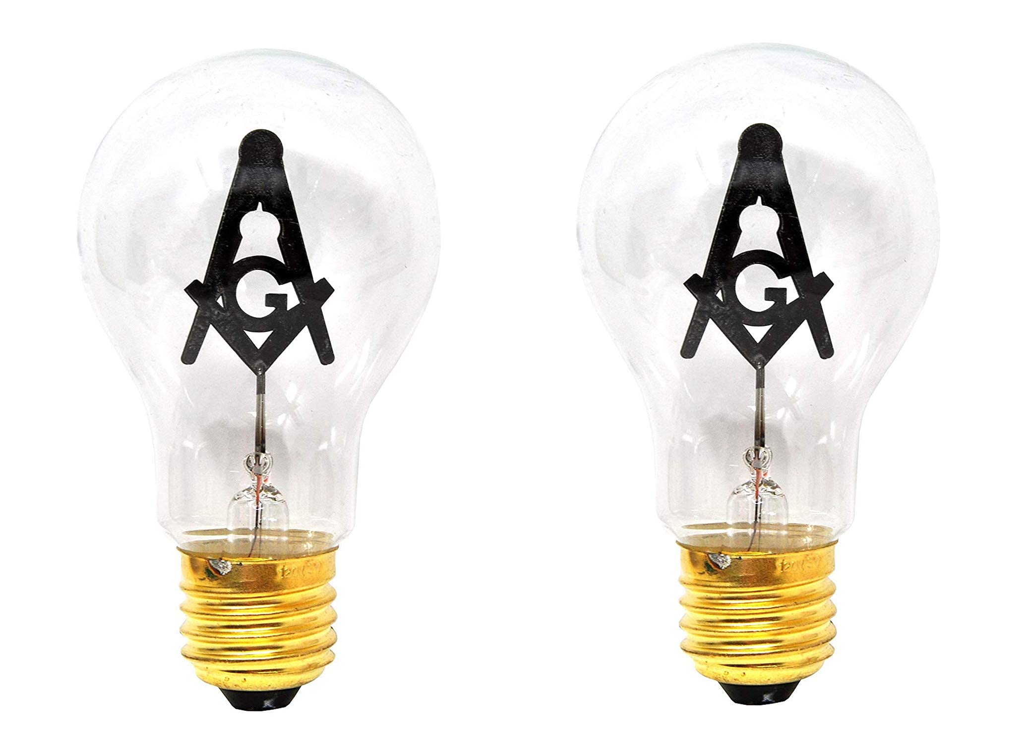 Mandala Crafts 3W Freemason Lightbulb Freemason Gifts for Men - Scottish Rite Shriners Prince Hall Masonic Gifts for Men – 2 PCs Freemason Square and Compass Emblem Light Bulb for Lodge Altar Decor