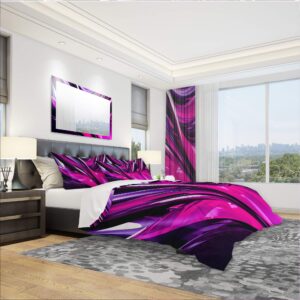 designq 'pink & purple ribbons' modern & contemporary duvet cover set