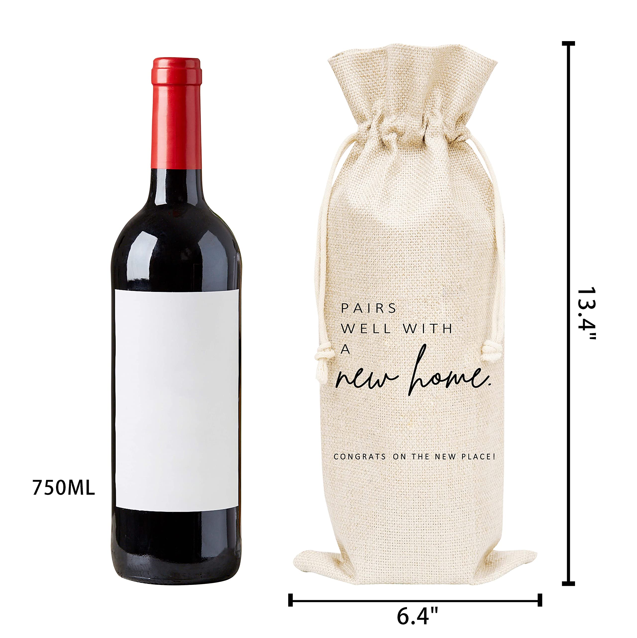 Housewarming Wine Gift Bags, New Home Wine Bag For Friends, Client Gift From Realtors, 1 Pc Wine Bag (A47)