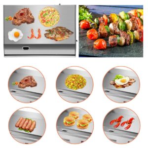 PNKKODW 3000W Commercial Griddle,22”x14” Electric Griddles Grill,Commercial Flat Top Griddle Countertop Griddle Hot Plate Kitchen Stainless Steel Restaurant Grill with Griddle Accessories