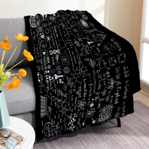 science formulas chalkboard math physics equation blanket flannel throw lightweight super soft cozy blankets for couch bed sofa chair, gift for birthday thanksgiving christmas 60"x50" for teen