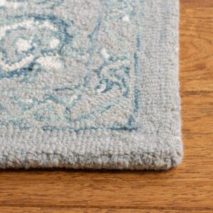 SAFAVIEH Micro-Loop Collection 10' x 14' Light GreyIvory MLP504F Handmade Shabby Chic Premium Wool Living Room Dining Bedroom Area Rug