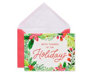 american greetings blank christmas thank you cards with envelopes, holly (25-count)