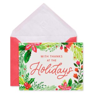 American Greetings Blank Christmas Thank You Cards with Envelopes, Holly (25-Count)