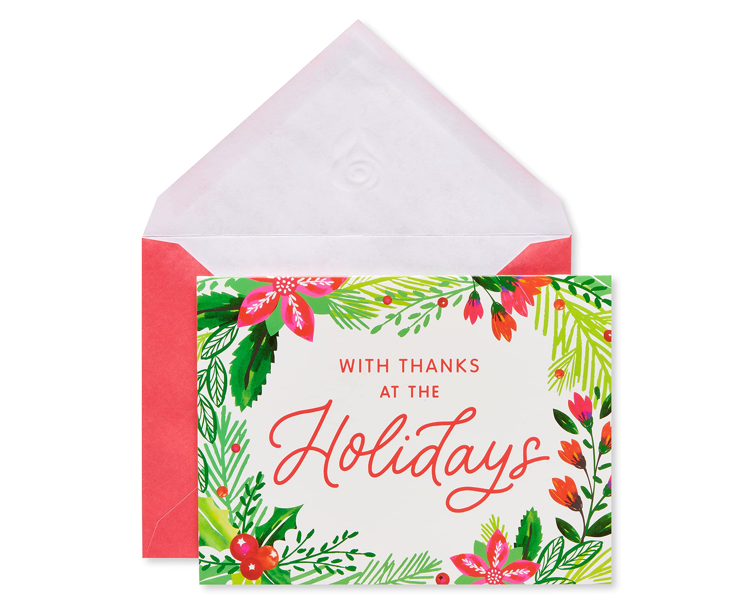 American Greetings Blank Christmas Thank You Cards with Envelopes, Holly (25-Count)