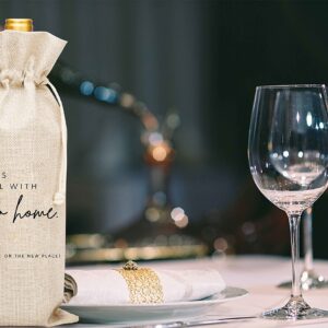 Housewarming Wine Gift Bags, New Home Wine Bag For Friends, Client Gift From Realtors, 1 Pc Wine Bag (A47)