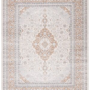 SAFAVIEH Isabella Collection Area Rug - 10' x 14', Cream & Beige, Oriental Design, Non-Shedding & Easy Care, Ideal for High Traffic Areas in Living Room, Bedroom (ISA919B)