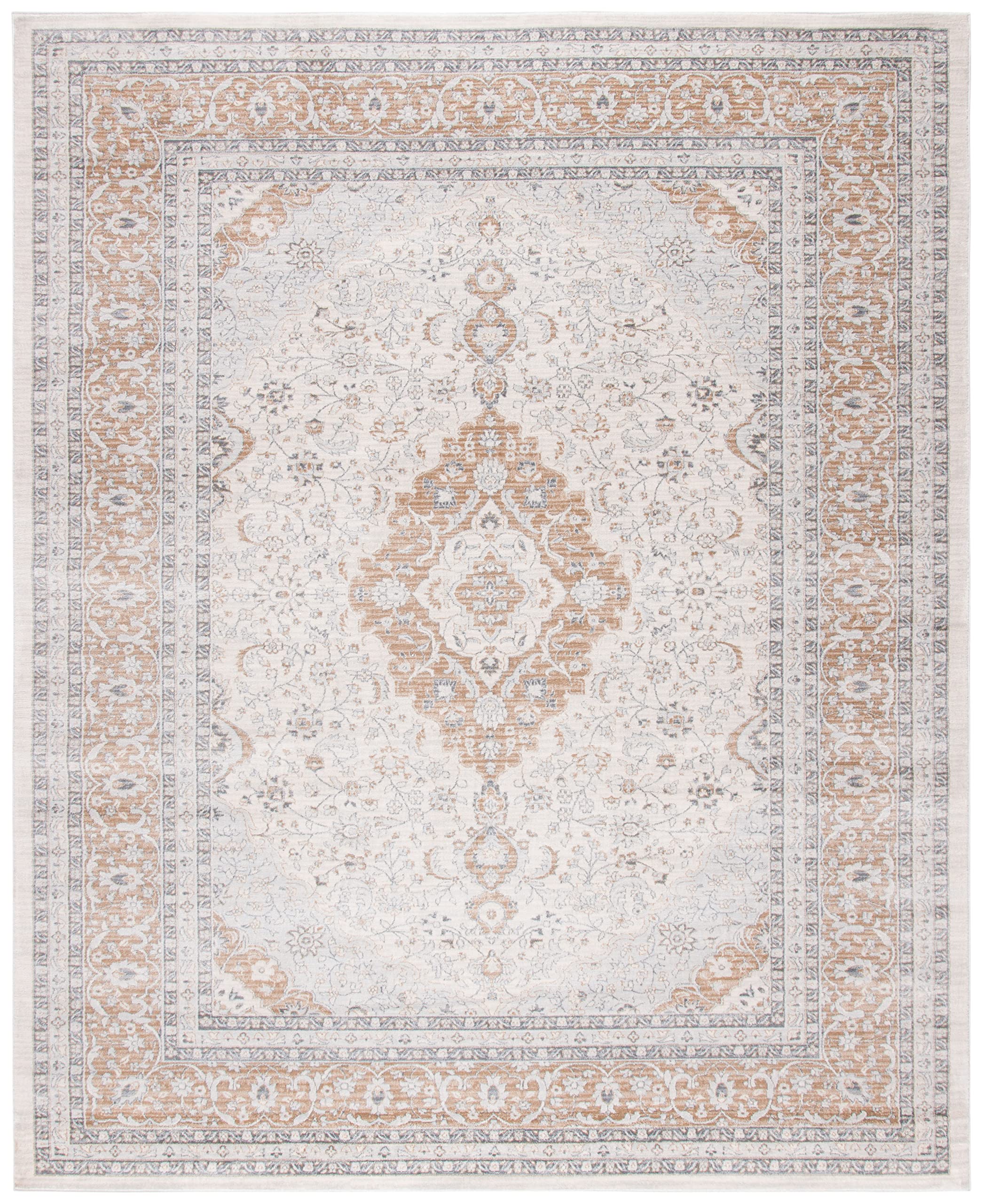 SAFAVIEH Isabella Collection Area Rug - 10' x 14', Cream & Beige, Oriental Design, Non-Shedding & Easy Care, Ideal for High Traffic Areas in Living Room, Bedroom (ISA919B)