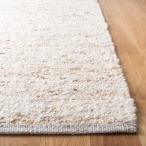 SAFAVIEH Natura Collection Area Rug - 8' x 10', Ivory & Light Grey, Handmade Wool, Ideal for High Traffic Areas in Living Room, Bedroom (NAT330A)