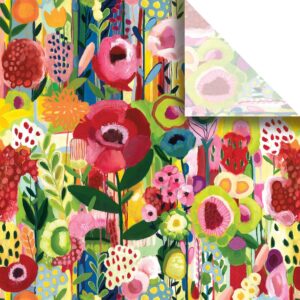 colors of rainbow - collage floral - 12 sheets, 20 inch x 29 inch - italian print tissue paper for decoupage gift basket gift bag party crafts (collage floral)