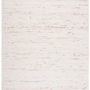 SAFAVIEH Natura Collection Area Rug - 8' x 10', Ivory & Light Grey, Handmade Wool, Ideal for High Traffic Areas in Living Room, Bedroom (NAT330A)