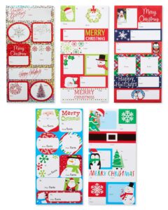 american greetings christmas gift tags self-adhesive, holiday designs (112-count)