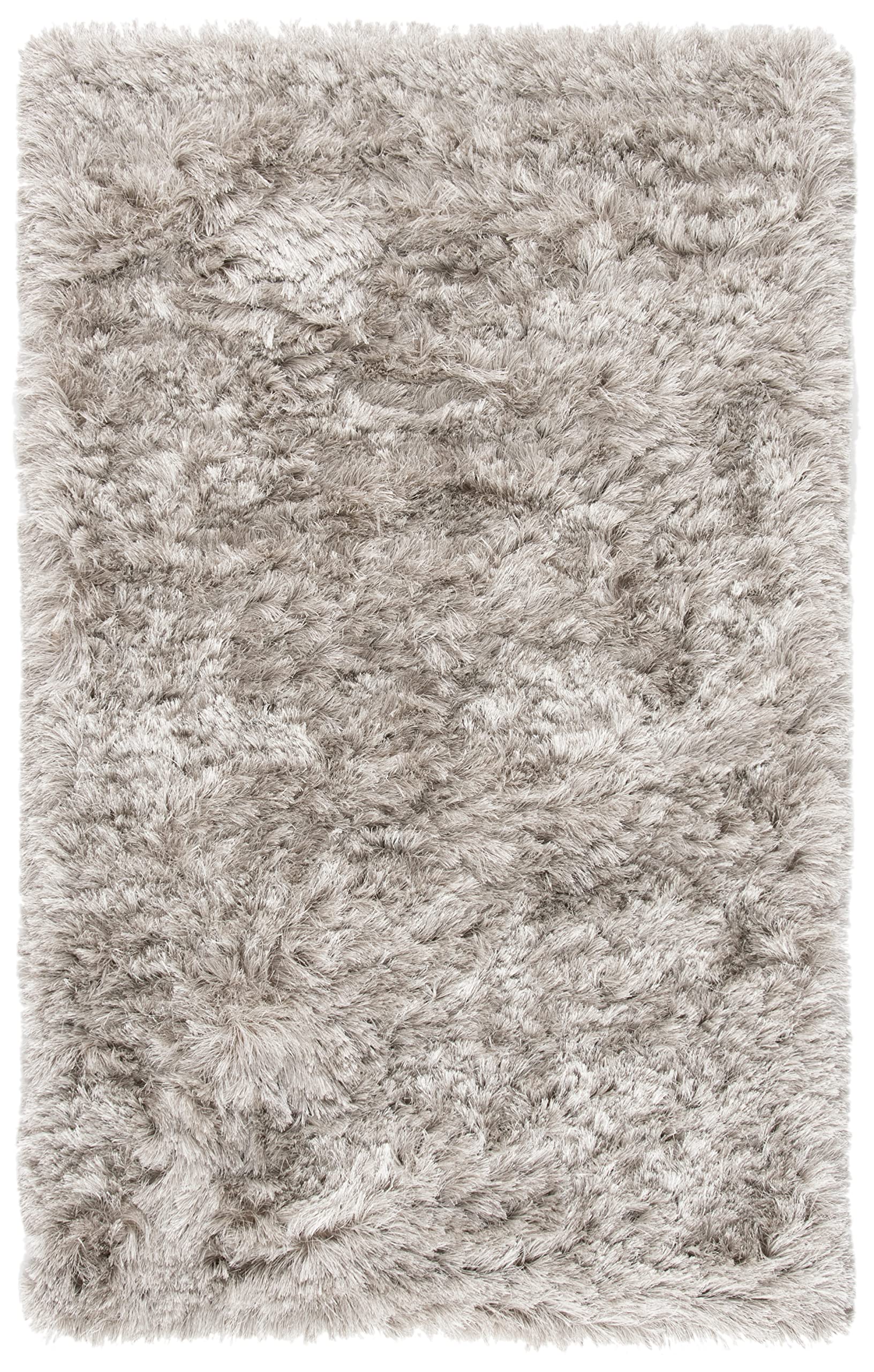 SAFAVIEH Ocean Shag Collection Accent Rug - 2'3" x 4', Light Grey, Handmade Solid, 2.4-inch Thick Ideal for High Traffic Areas in Entryway, Living Room, Bedroom (OCG101F)