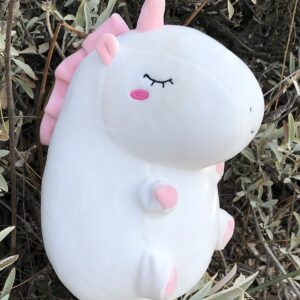 Plushland Soft Plush Unicorn Pillow Stuffed Animal Hugging White Throw Pillow Cushion Toy for Kids Teens Adult Gift Birthday, Valentine, Christmas (Unicorn)