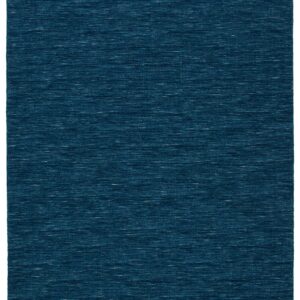 SAFAVIEH Kilim Collection Accent Rug - 3' x 5', Navy & Blue, Handmade Casual Solid Wool, Ideal for High Traffic Areas in Entryway, Living Room, Bedroom (KLM850N)