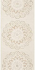 SAFAVIEH Blossom Collection 2' 3" x 6' Ivory/Beige BLM108B Handmade Premium Wool Entryway Foyer Living Room Bedroom Kitchen Runner Rug