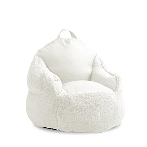 Heritage Kids Idea Nuova Bean Bag Faux Fur Chair, Ivory, Large