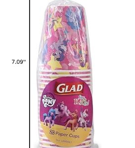 Glad for Kids My Little Pony Paper Cups | My Little Pony Super Stars Kids Drinking Cups | My Little Pony Unicorn Paper Cups for Everyday Use, 9 oz Paper Cups 20 Ct