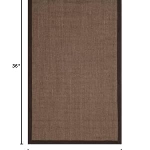 SAFAVIEH Natural Fiber Collection Accent Rug - 2' x 3', Brown & Brown, Border Sisal Design, Easy Care, Ideal for High Traffic Areas in Entryway, Living Room, Bedroom (NF131C)