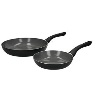 masterclass can-to-pan ceramic eco non-stick frying pan set, made from 70% recycled aluminium, 20 cm / 28 cm 2-piece set,black