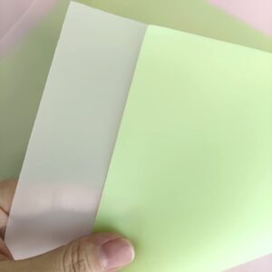 通用 7 Pack Transluscent Jelly Sheets TPU Film Frosted Candy Color Faux Leather Sheets Hologram Leatherette Fabric Thickness 0.4mm Perfect for Hair Bows Earrings Making