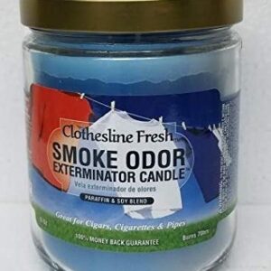 Smoke Odor Exterminator 13oz Jar Candle, Clothesline Fresh (1) Candle.